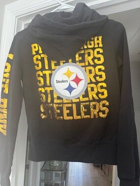 PINK Victoria's Secret Black Hoodie with Pink Logo